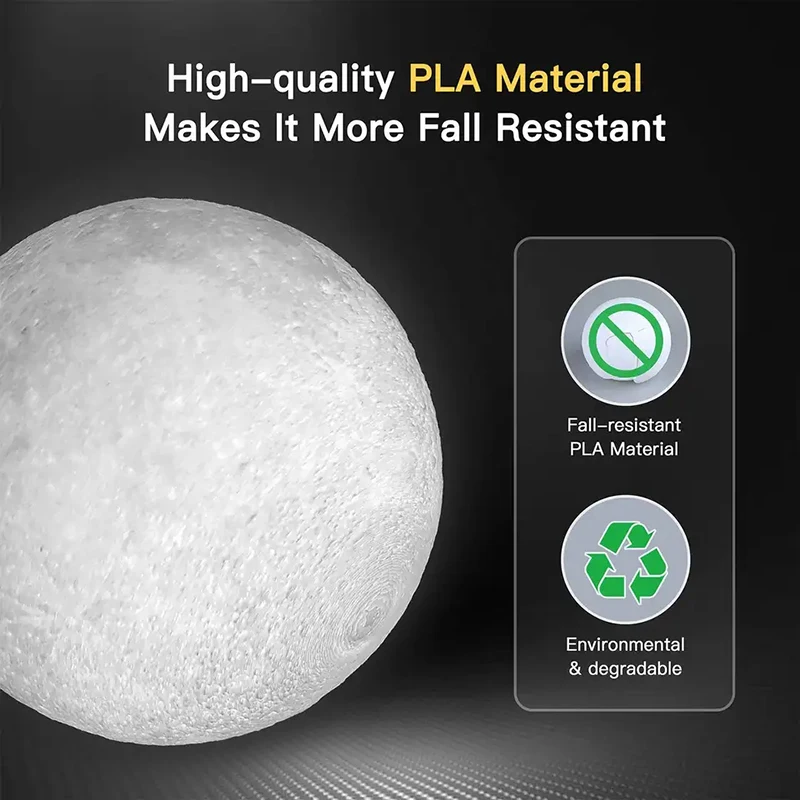 16 Colors Moon Lamp 15cm 3D Printing Starry Sky Night Light USB Rechargeable Moon Light LED Starry Moon Lamp Children Christmas