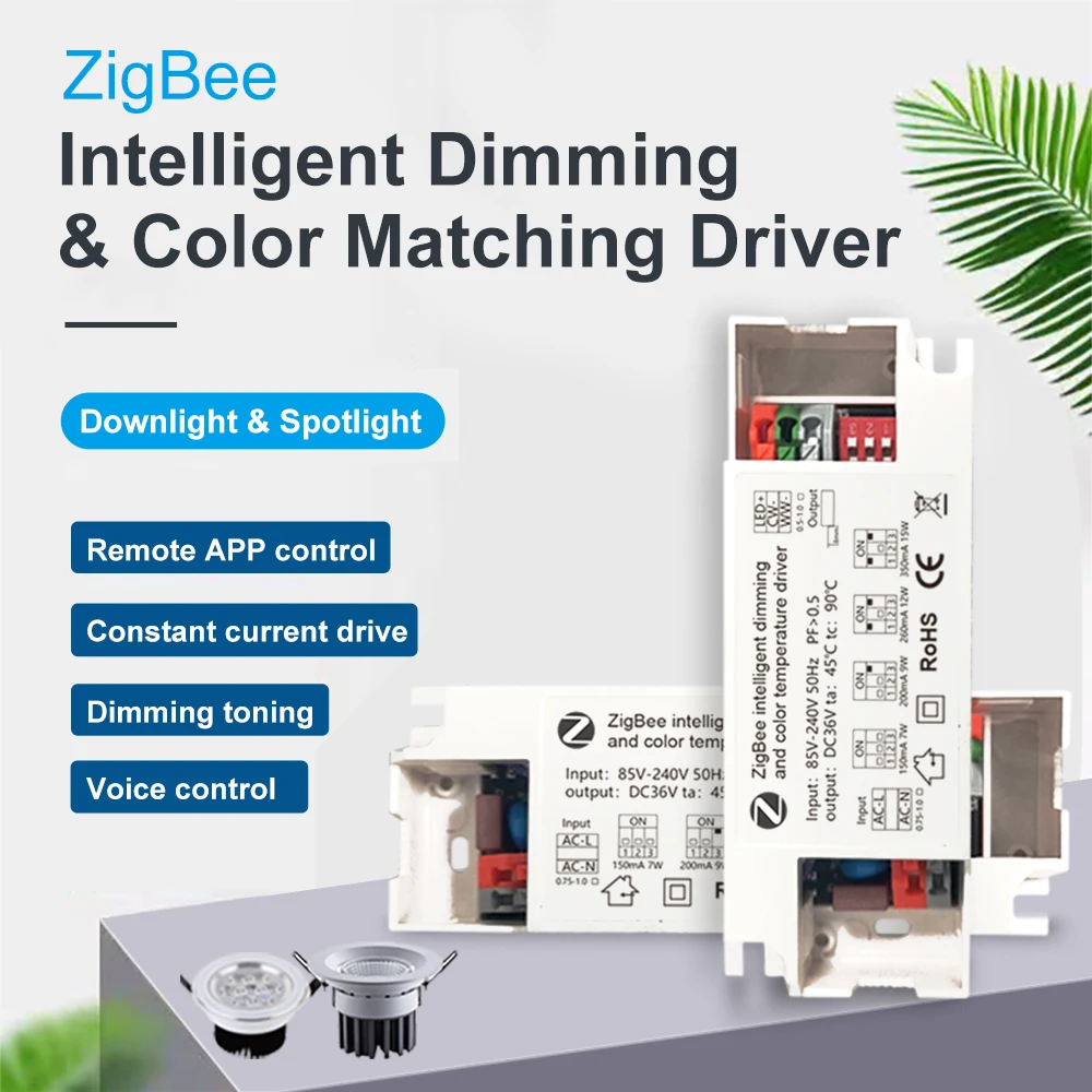 2022 new tuya smart life zigbee wireless DC36V light dimmer switch for pwm dimmer with Alexa google home voice control