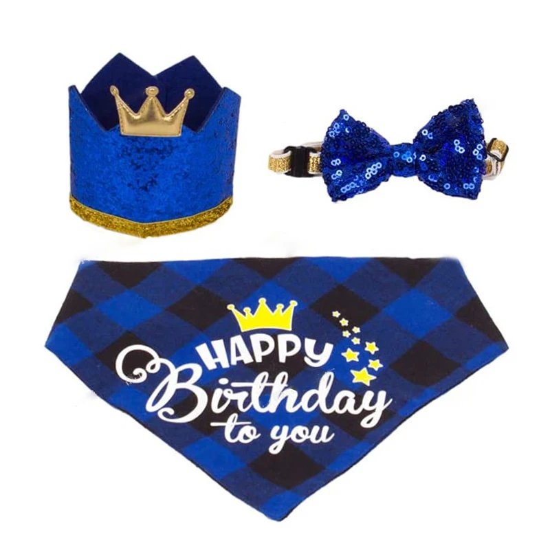 2024 Dog Birthday Party Kit Includes Bandanas Bunting Balloons Pet Apparel Accessories for Dogs