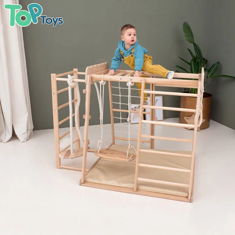 Топ Монтессори оптовая продажа заводская цена Высококачественная поддержка индивидуальная детская рама для скалолазания деревянная детей