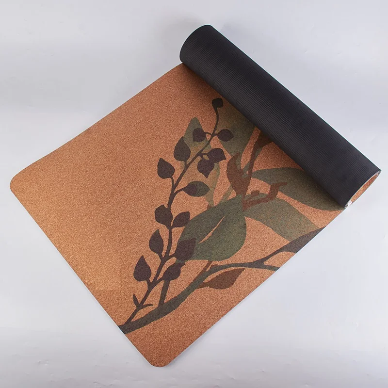 High Quality factory fitness TPE eco friendly Mattress custom print Non-slip Pilates Mat CORK TPE Yoga Mat