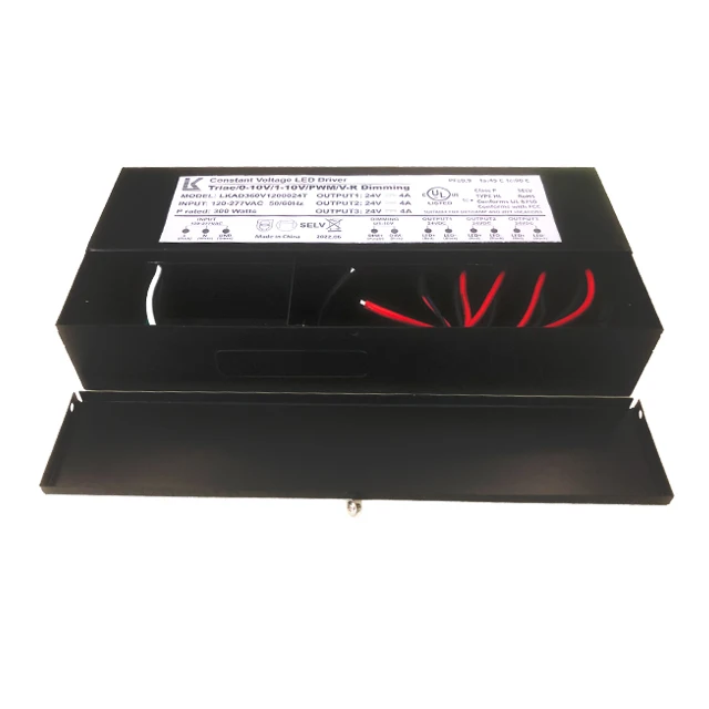 Triac dimmable led driver 300W 200W 100W high power factor waterproof led power driver with junction box 12V 24V led controller