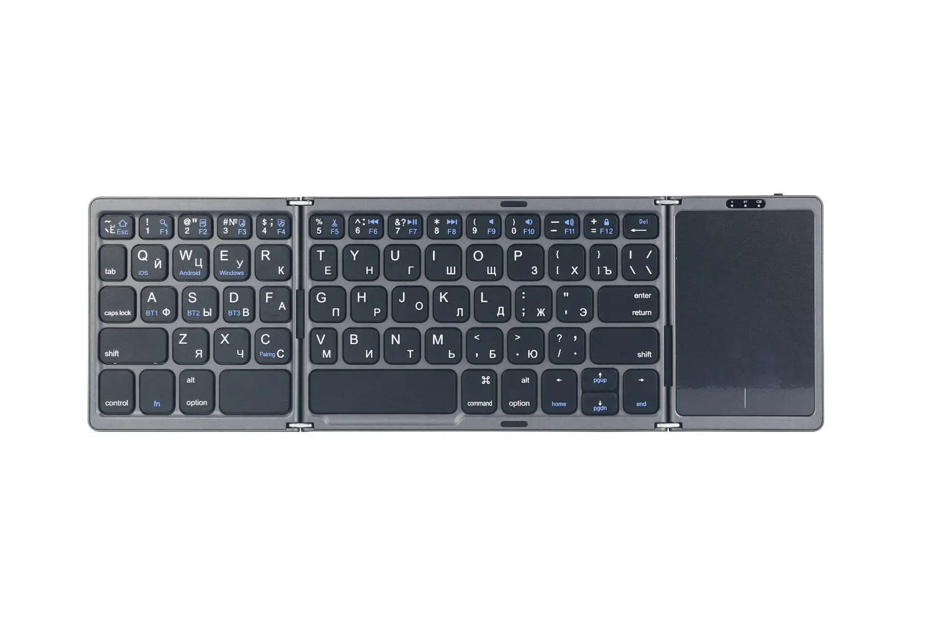 High Quality Slim Foldable BT Wireless Keyboard With Touchpad For Ios/Android/Windows Mobile Phone Tablet Pc Office