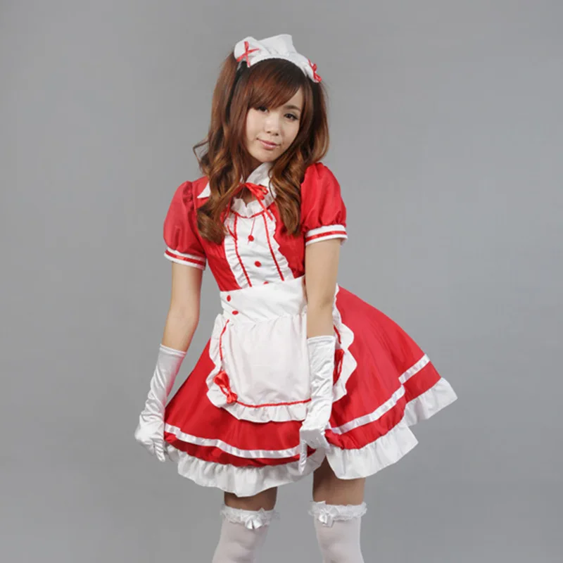 Sweet Lolita Dress French Maid Waiter Costume Women Sexy Mini Pinafore Cute Ouji Outfit Halloween Cosplay For Girls