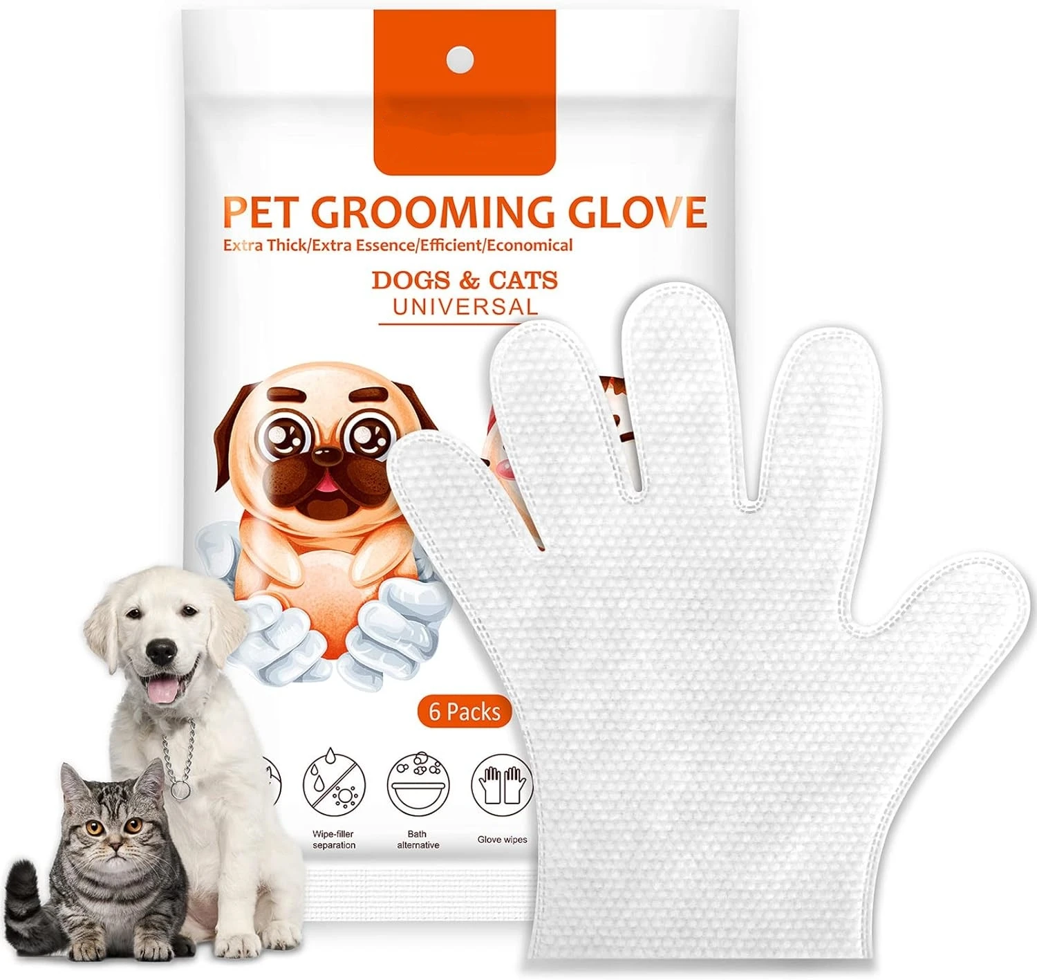 Oem Biodegradable Pet Cleaning Grooming Disposable Glove Wipes Non-Toxic And Harmless Cat Dog Care Wet Wipes