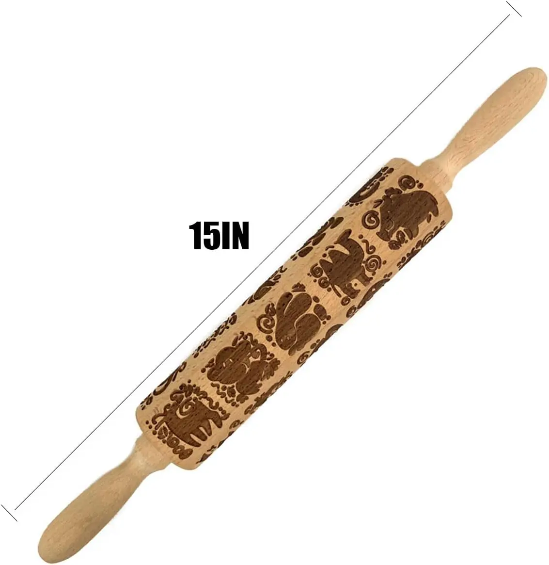 Роликовая Скалка с тиснением и животными