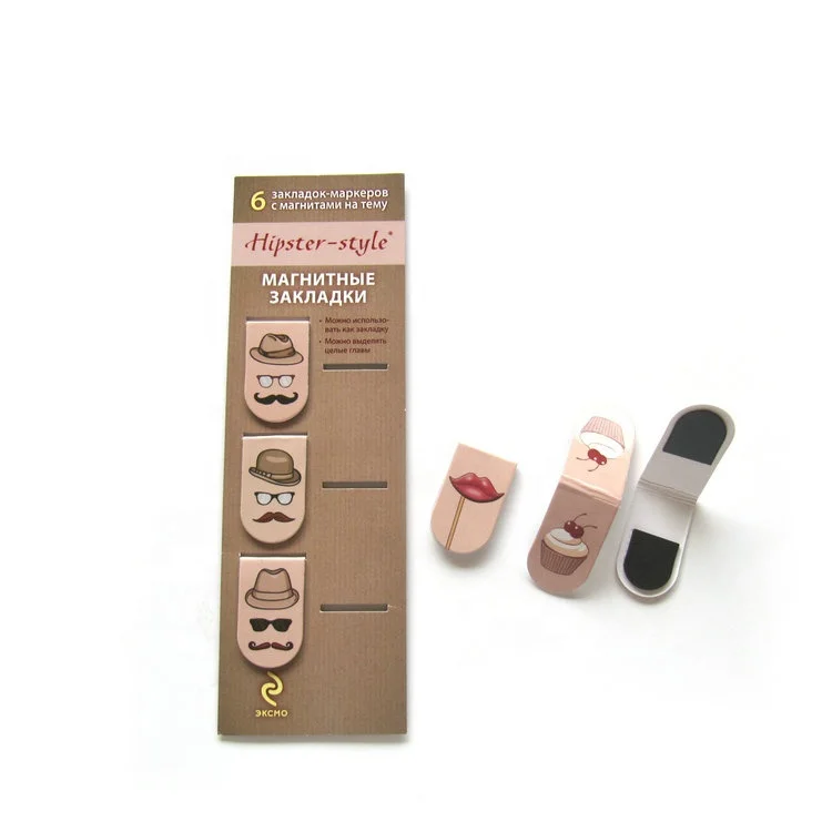 6-Piece Interesting beard Art design  Magnetic Bookmark Magnetic stationery gift