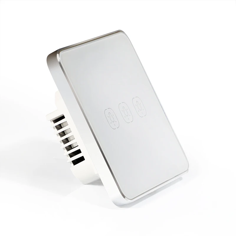 Сенсорный настенный выключатель ZigBee 3 клавиши не нейтральный с управлением через