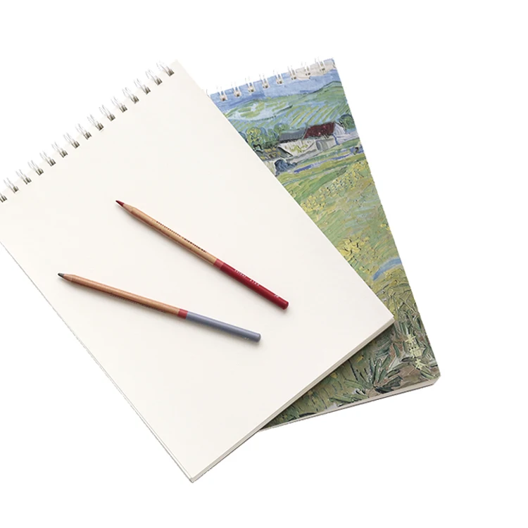 Custom print hard cover A4 blank drawing hand-painted spiral binding sketchbook