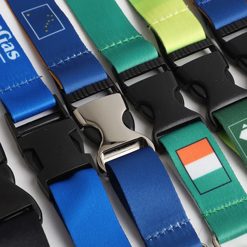 Cheap Personalized Neck Strap Printing Polyester Sublimation Keychain Lanyards With Logo Custom Promotional ID Card Badge Holder