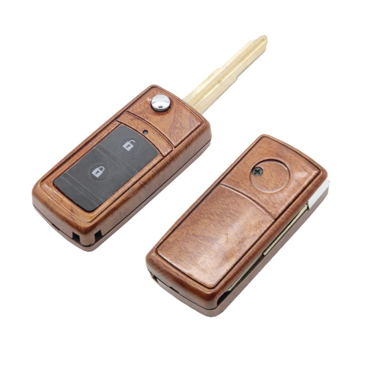 HYD винтажный Чехол для автомобильного ключа с эффектом деревянного зерна запасной корпус 2