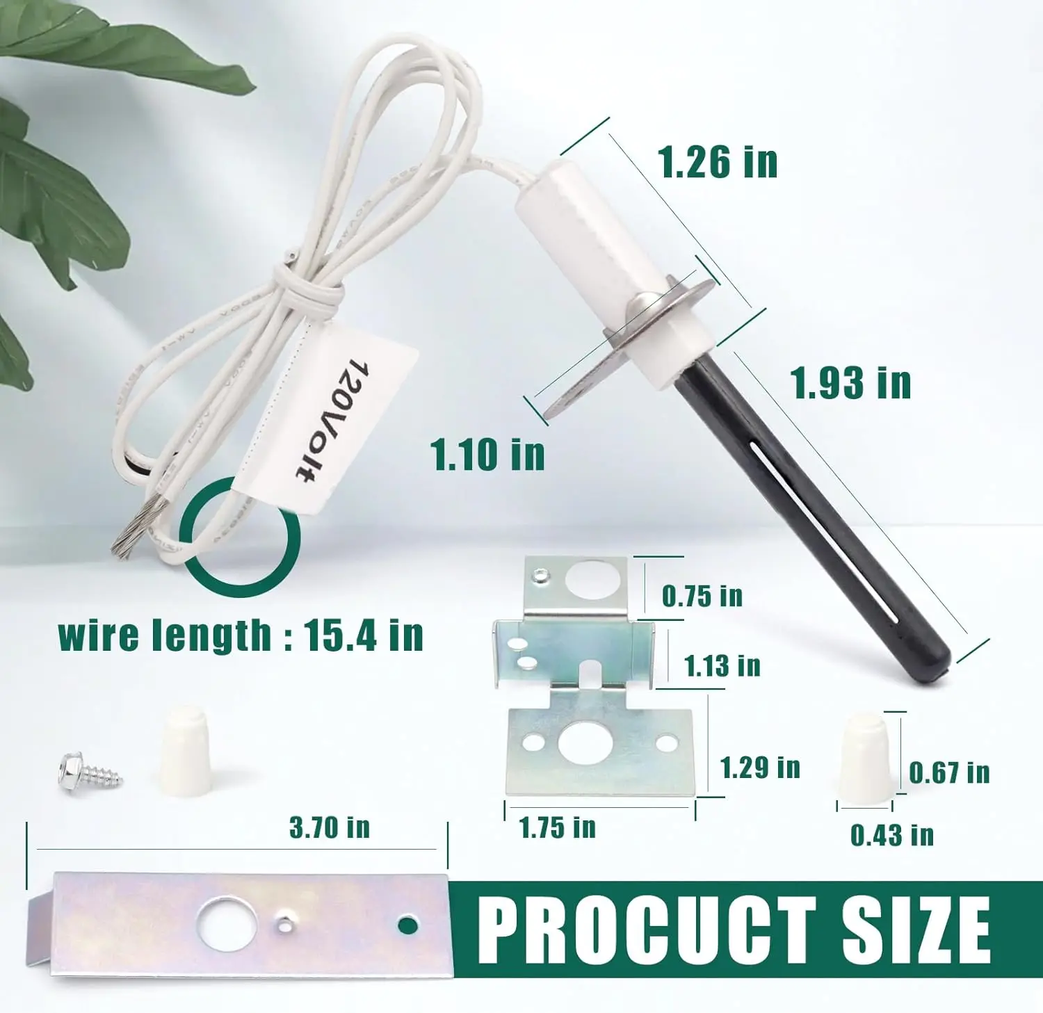 21D64-2 Furnace Hot Surface Igniters Replacement for  Round Silicon Nitride Universal Hot Surface Igniters Kit  SSN2000