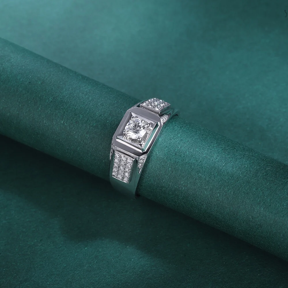 Kenturay Jewelry Square Shape Fashion Style Ring Shining Diamond For Husband