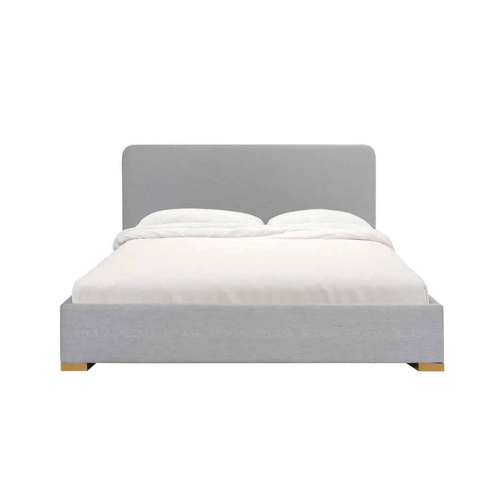 European Modern bed room furniture Stylish velvet upholstered Cama wooden bed frame