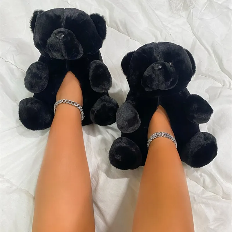 Low MOQ Women Footwear Faux Fur Slides Female Sandals Slippers Sandalias Mujer