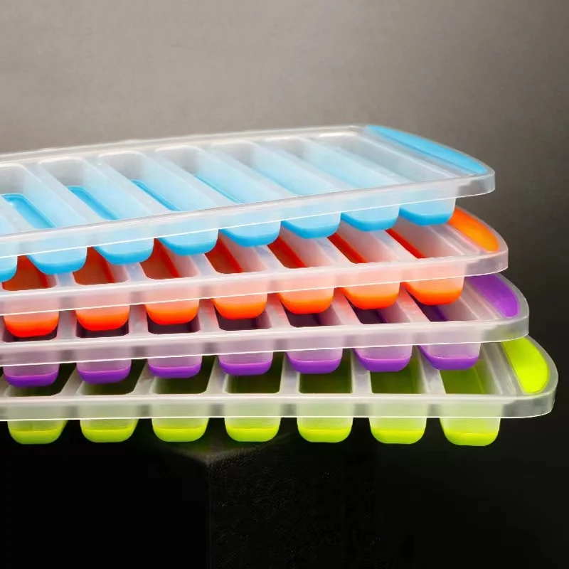 Silicone Narrow Ice Stick Cube Trays with Easy Push and Pop Out Material, Ideal for Sports and Water Bottle