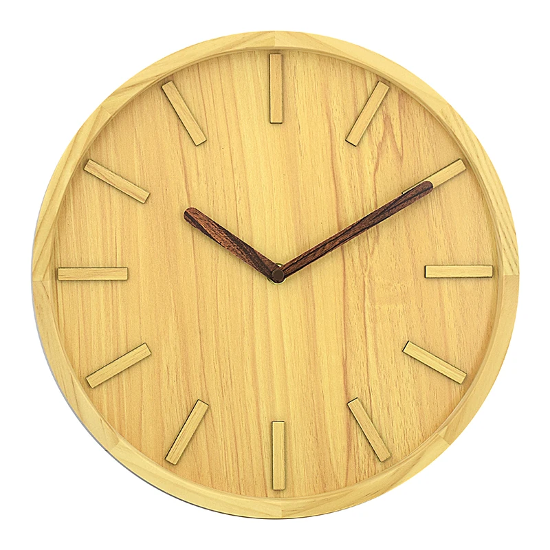 Laser engraved numbers hollow wooden wall clocks