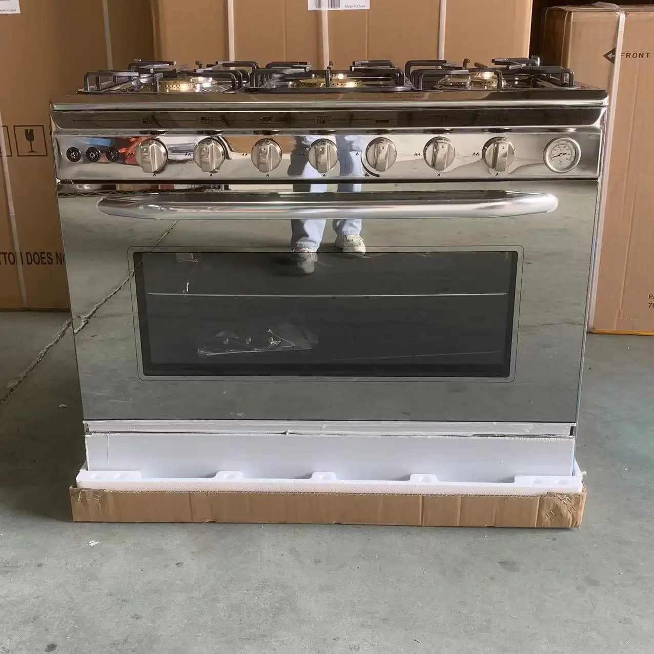 Freestanding Gas Rice Cooker Stove Six Gas Plus Oven Multifunctional Upright Siamese Oven