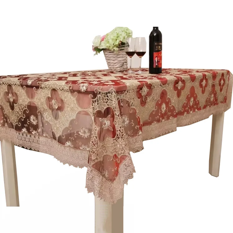 Beautiful new design lace table cloth with the organza