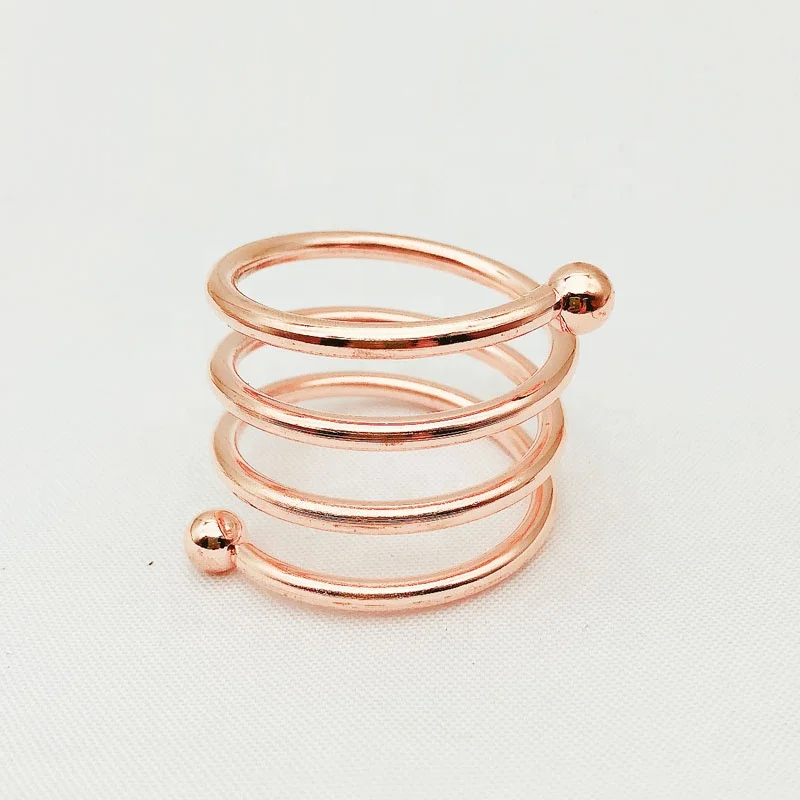 Wholesale Cheap Rose Gold Napkin Rings SilverWedding Napkin Ring Spring Metal Napkin Holder Stocked HWM01