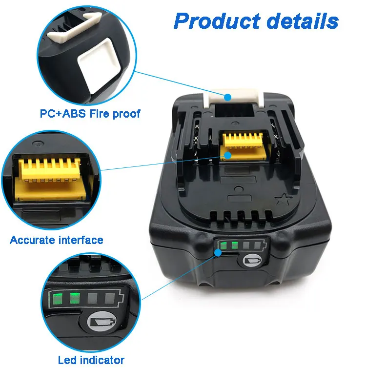 18V 3Ah Batterie Rechargeable Lithium Ion Battery Pack For Makitas Power Tools Cordless Drill Combo Kit BL1850B BL1860