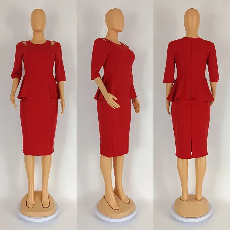 Summer elegant dresses 2023 lantern puff sleeve bodycon dress temperament official dresses for ladies