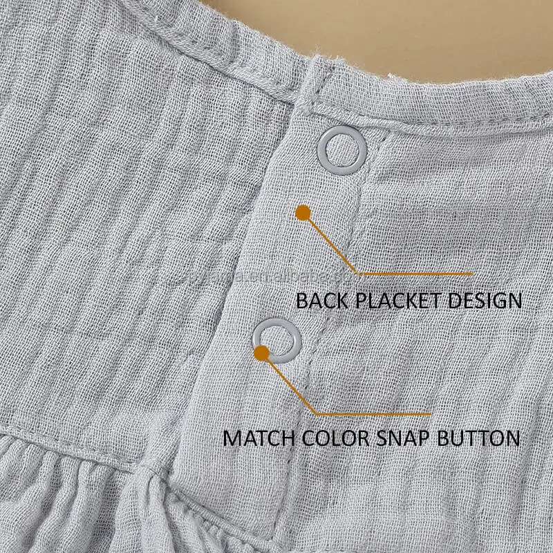 Frill Hem 100% Organic Cotton Muslin Sleeveless Baby Girls   Dress Skirt Dress