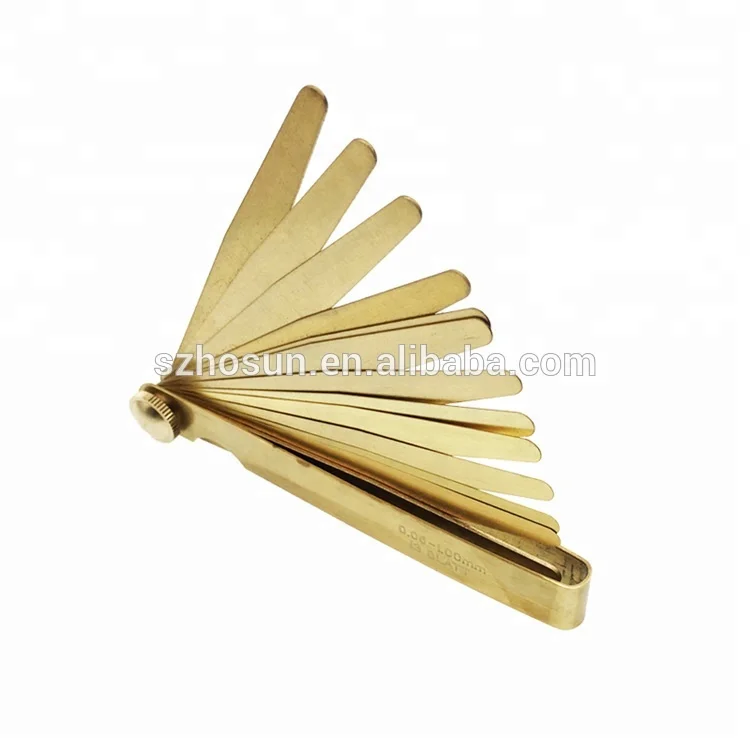 Good quality Brass feeler gages  100mm length  brass gap gauge 20 blades/set