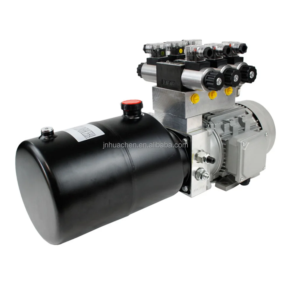 Compact Electric Hydraulic Power Unit 12V 2000 PSI 10L Tank for Lifting and Pressing Systems