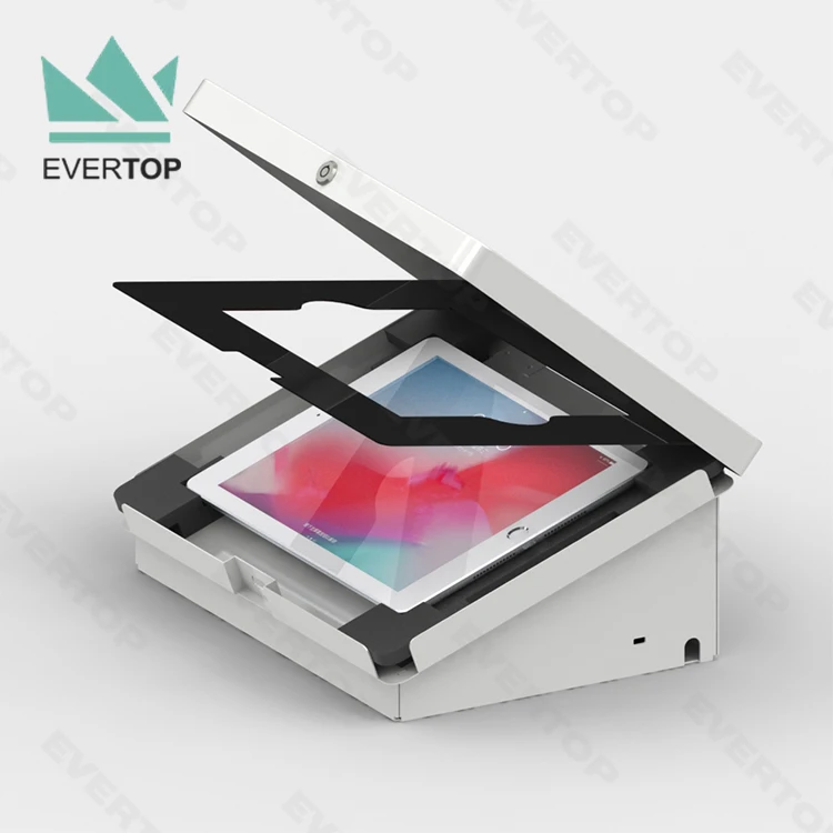 LST16B Customizable Anti-Theft Counter Table Top for iPad Tablet Anti Theft Display Stand, Desktop Display for iPad Tablet Kiosk