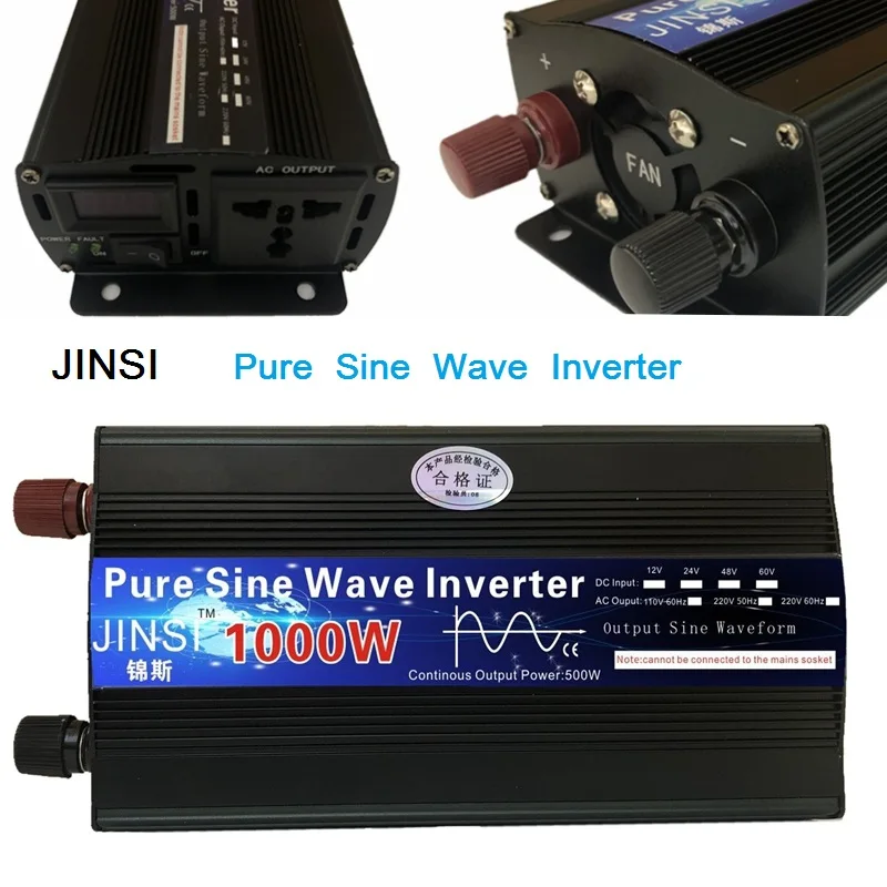 Pure Sine Wave Inverter 12V/24V 220V 1000w 2000w 2600W Voltage Transformer Power Inverter DC12V to AC 220V Converter LED Display