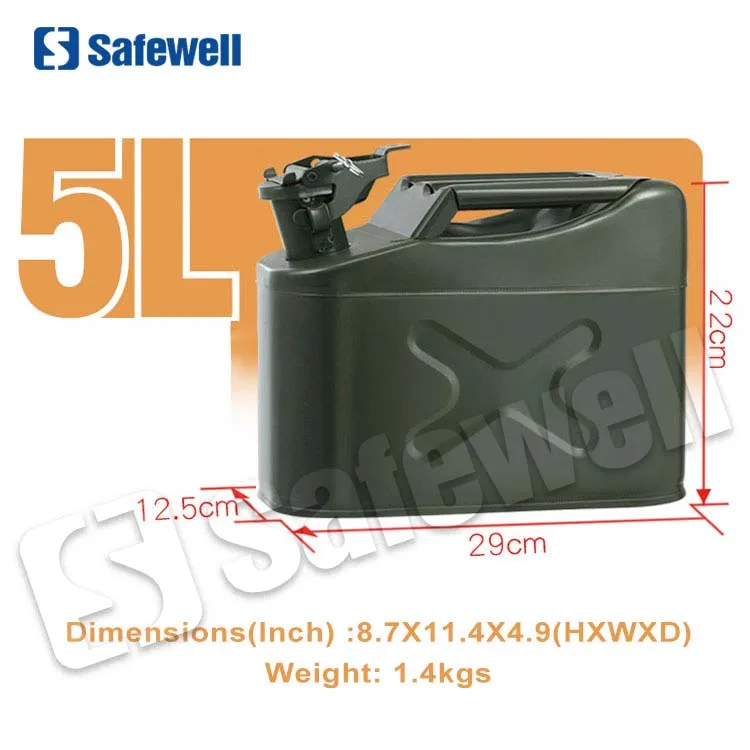 SWJC 04 stainless steel fuel tanks car cooking oil Vertical  Metal jerry can holder 5l