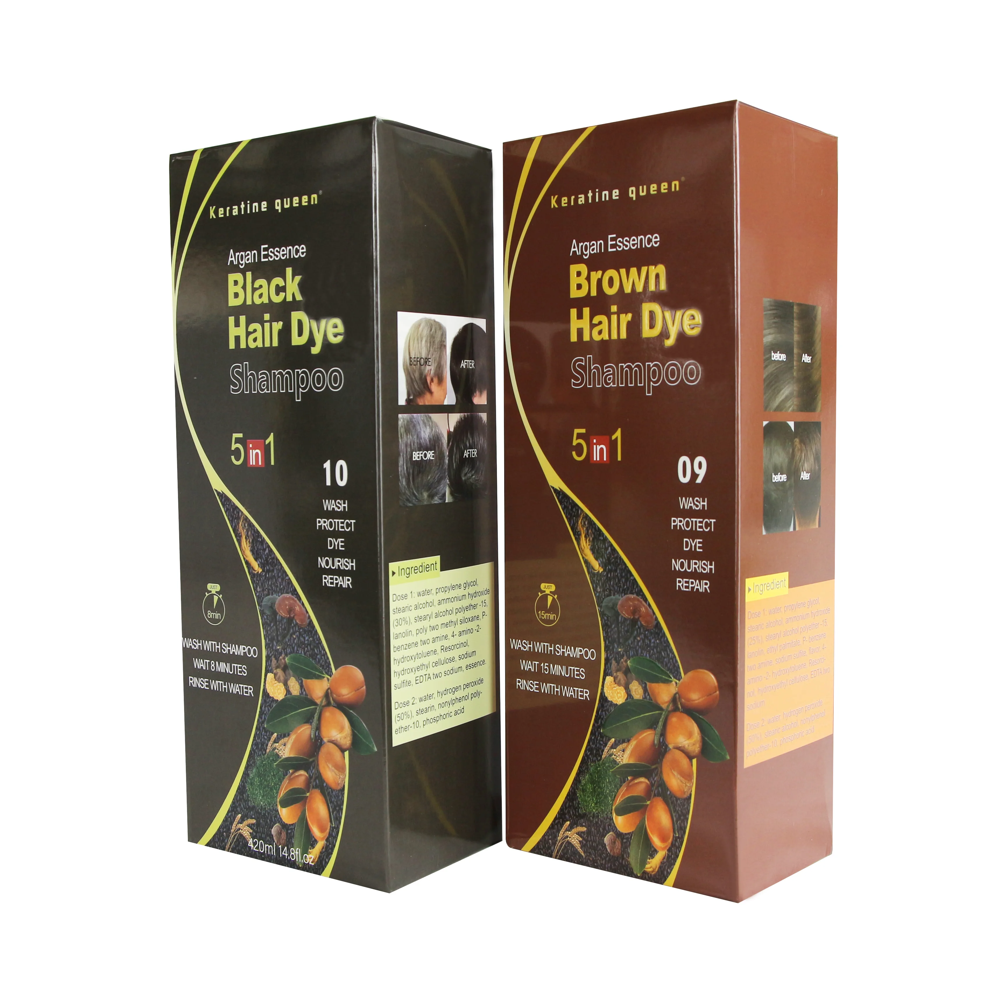 Oem Factory Price Professional Herbal Semi-Permanent Hair Dye Dark Brown Hair Color Dye Shampoo