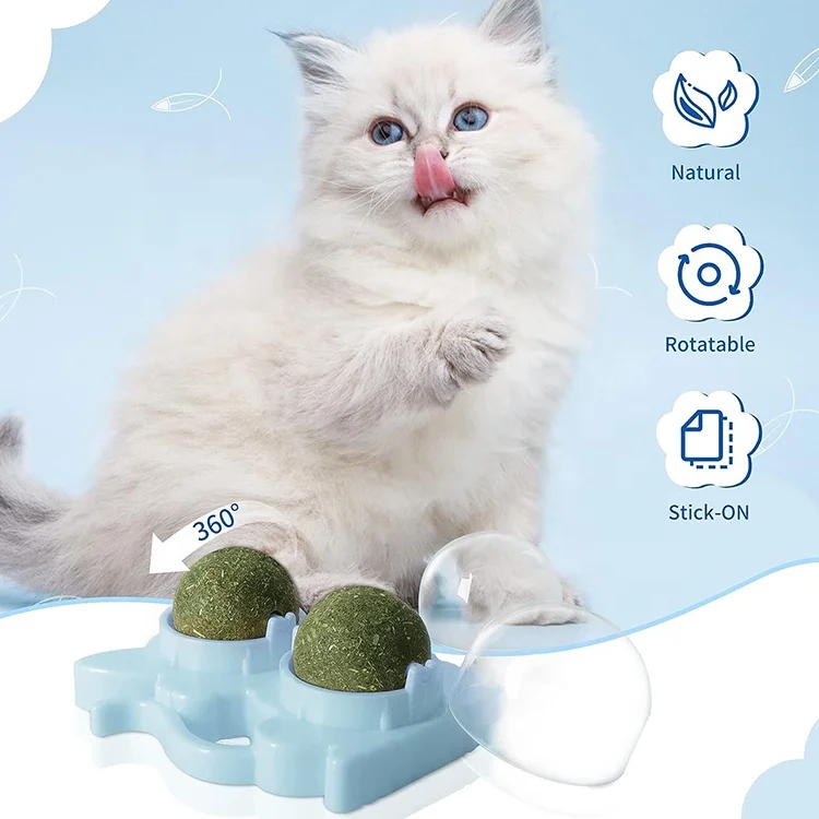New Arrival Manufacturer Edible Double Ball Indoor Catnip Roller Cat Nip Toy