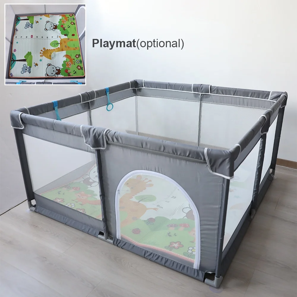 Portable 127*127cm Indoor Outdoor Use Breathable Mesh Children Baby safety playpen With Gate Bag Ocean Ball