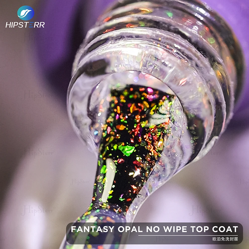 OEM Private Label Free Sample High Shine 10ml Fantasy Opal No Wipe Top Coat Gel Polish Customize