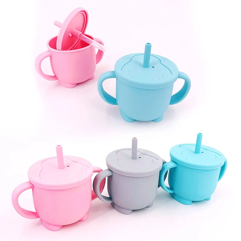 Пищевая герметичная детская обучающая посуда, силиконовые чашки для кормления ребенка, чашки для малышей
