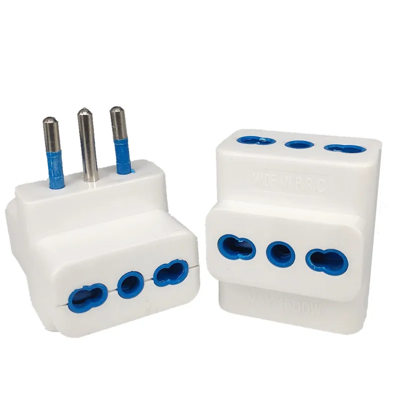 1 to 3 way outlet electric 1500w to Italian 3 pin multi plug adaptror 10A for Chile, Uruguay, Italy