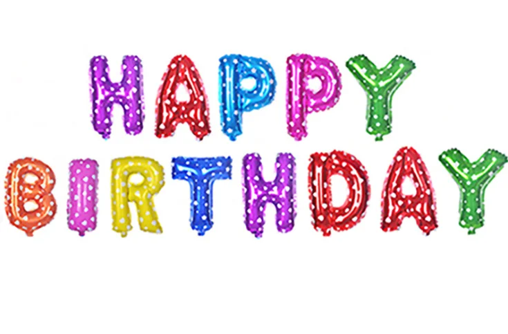 16inch Party Decoration Aluminum Film Happy Birthday Letter Balloons for Birthday Party Decoration