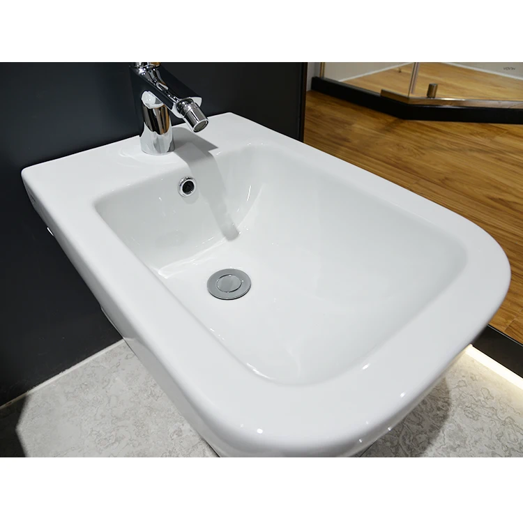 HUIDA China factory rectangle shape wall hung bathroom no-electric ceramic bidet