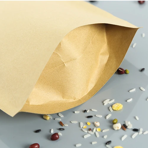 Wholesale Custom Printed Biodegradable Eco Friendly Compostable Recyclable Flat Bottom Packaging Zip Lock Kraft Paper Coffee Bag