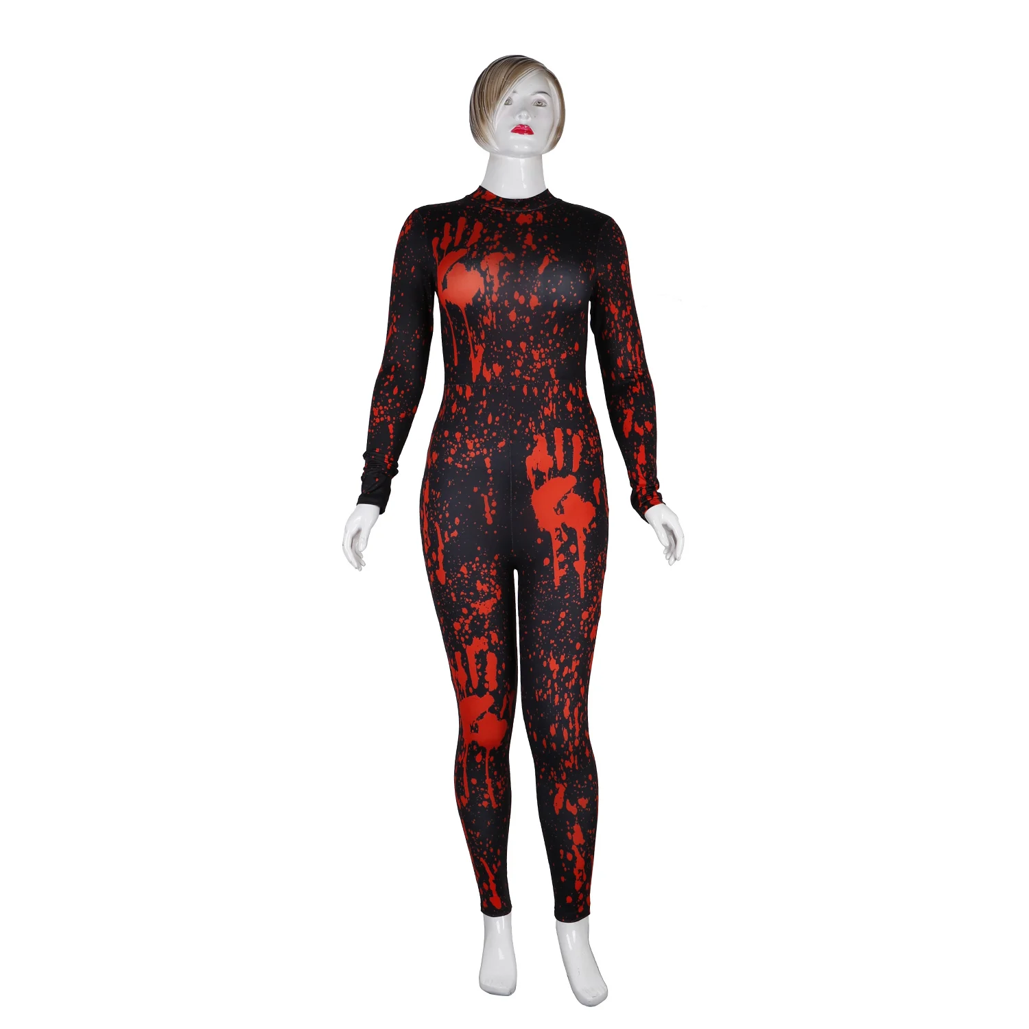 
Long Sleeve Sexy Women Cosplay Jumpsuits Print Halloween Costumes Tight Bodysuit N37-24 