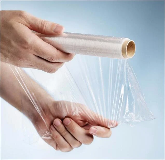 PE Food Packaging Shrink Film hand Stretch Wrap Film Supermarket Fruit and Vegetable Kitchen Plastic Food Wrapping