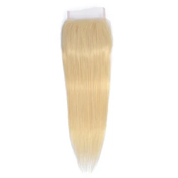 Yeswigs 613 Blonde Lace Frontal Closure Straight Wave Brazilian Human Hair Virgin Cuticle Aligned 4X4 5x5 360 Lace 613 Closure
