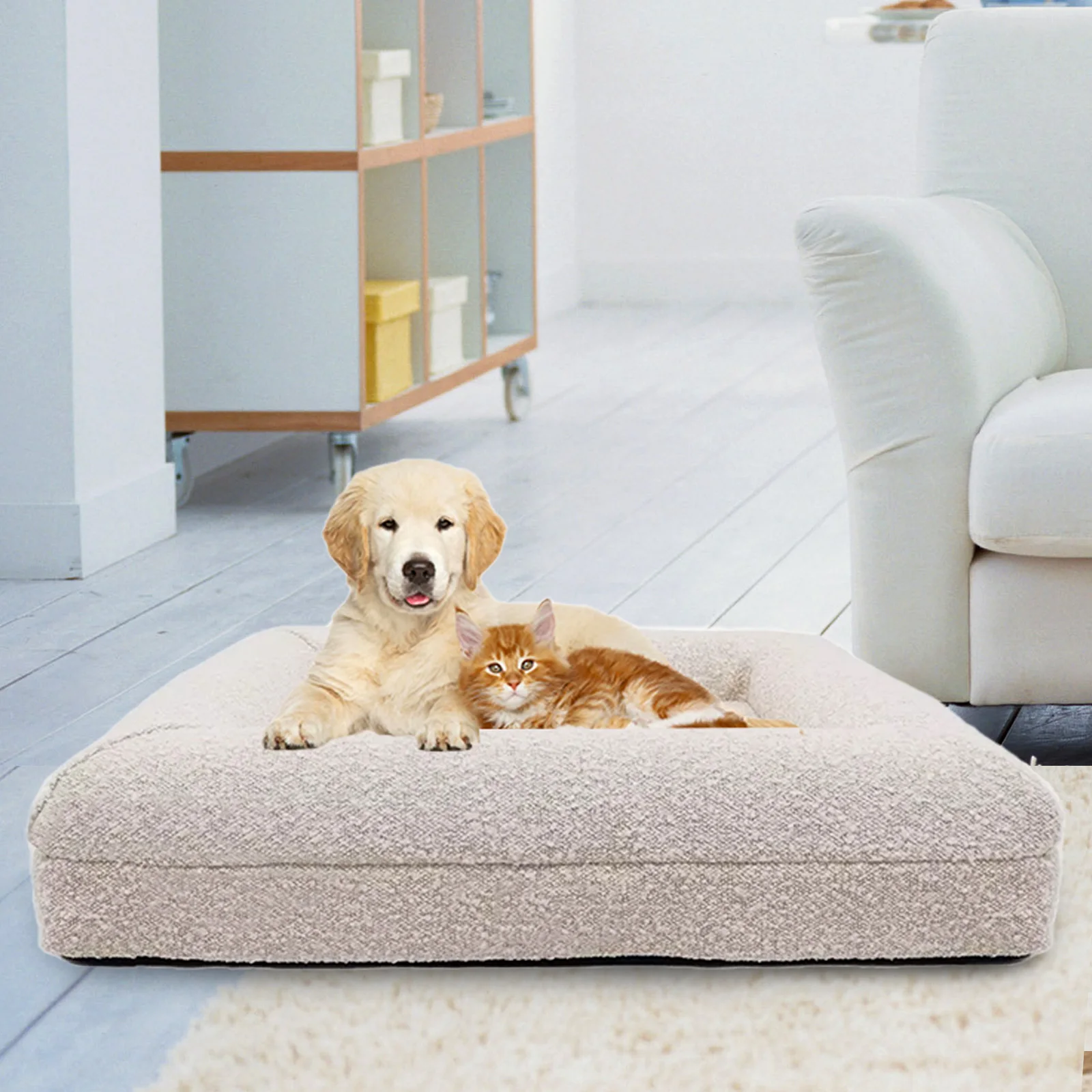 Luxury Cushion Large Pet Cushion Washable Orthopedic Memory Foam Puppy Reversible Dog Seat Travel Ningbo Solid Vacuum Packing