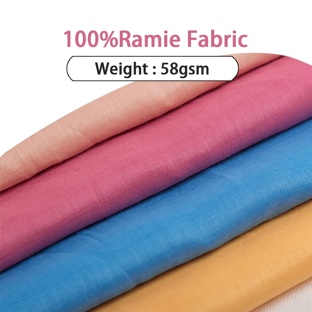 Ramie Fabric for Garments Manufacturer Wholesale Ramie Soft Breathable Summer Textile for Making Dress Shirts Clothing