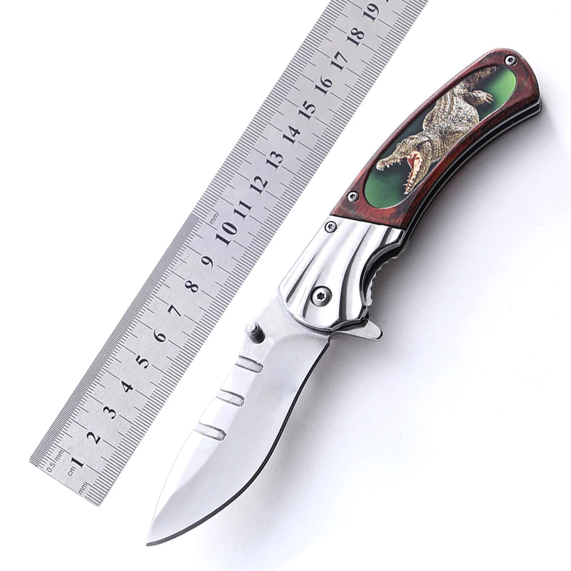 Embossing Pattern Stainless Steel Camping Folding Pocket Knife