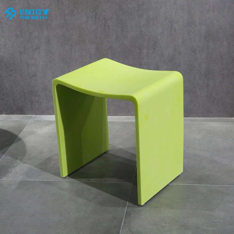 ETB stationary shower seat chair stool green color bathroom stool