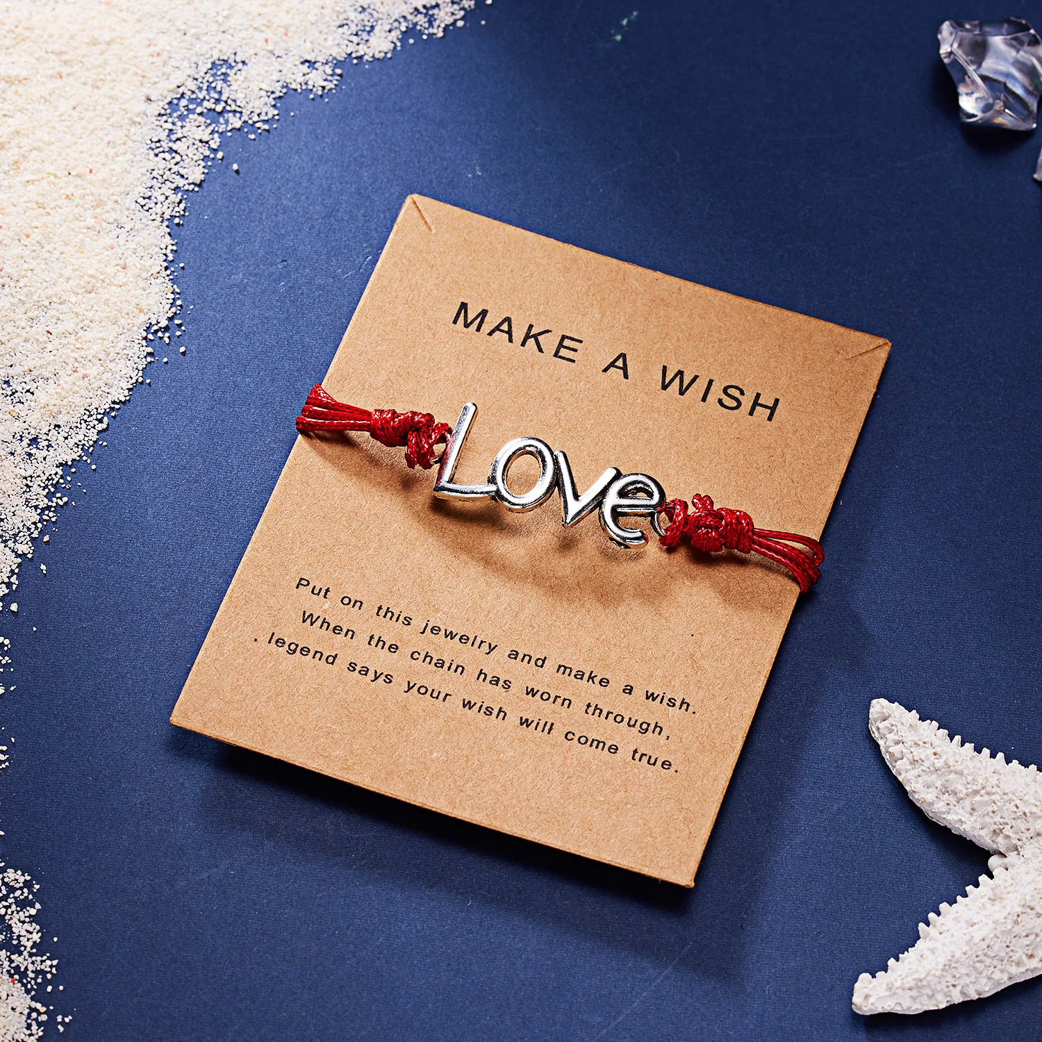 Personality custom love letter make a wish couple handmade woven bracelet love adjustable bracelet