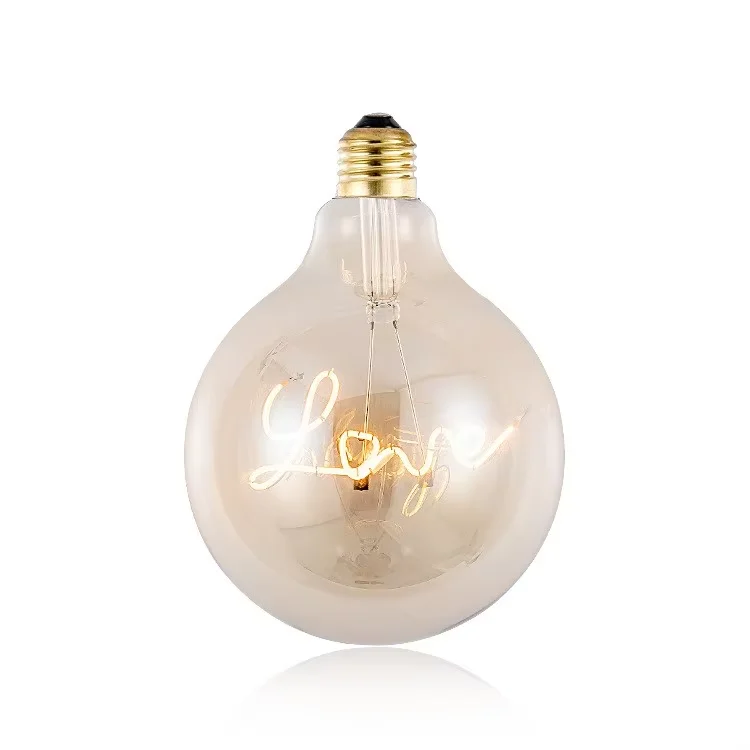 G125 LED Filament Bulb With Letter In The Bulb Customized E26 E27 LED Vintage Retro Edison Bulb for Decoration